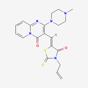 molecular formula C20H21N5O2S2 B11627133 3-[(Z)-(3-Allyl-4-oxo-2-thioxo-1,3-thiazolidin-5-ylidene)methyl]-2-(4-methyl-1-piperazinyl)-4H-pyrido[1,2-A]pyrimidin-4-one 