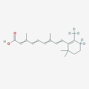 molecular formula C₂₀H₂₃D₅O₂ B1162714 9-[3,3-Dideuterio-6,6-dimethyl-2-(trideuteriomethyl)cyclohexen-1-yl]-3,7-dimethylnona-2,4,6,8-tetraenoic acid 