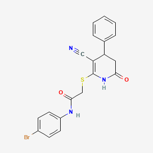 N-(4-bromophenyl)-2-[(3-cyano-6-oxo-4-phenyl-1,4,5,6-tetrahydropyridin-2-yl)sulfanyl]acetamide