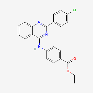 molecular formula C23H18ClN3O2 B11627146 Ethyl 4-{[2-(4-chlorophenyl)quinazolin-4-yl]amino}benzoate 