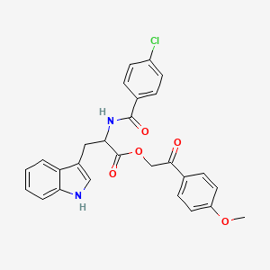 molecular formula C27H23ClN2O5 B11627148 2-(4-methoxyphenyl)-2-oxoethyl N-[(4-chlorophenyl)carbonyl]tryptophanate 