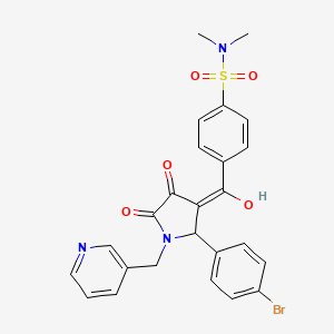 molecular formula C25H22BrN3O5S B11627167 4-{[2-(4-bromophenyl)-4-hydroxy-5-oxo-1-(pyridin-3-ylmethyl)-2,5-dihydro-1H-pyrrol-3-yl]carbonyl}-N,N-dimethylbenzenesulfonamide 