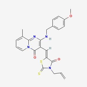 3-[(Z)-(3-allyl-4-oxo-2-thioxo-1,3-thiazolidin-5-ylidene)methyl]-2-[(4-methoxybenzyl)amino]-9-methyl-4H-pyrido[1,2-a]pyrimidin-4-one