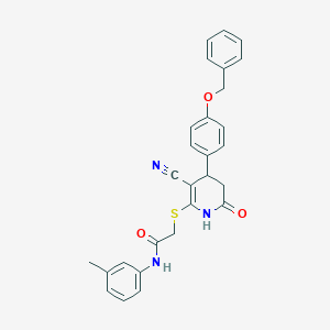 2-({4-[4-(benzyloxy)phenyl]-3-cyano-6-oxo-1,4,5,6-tetrahydropyridin-2-yl}sulfanyl)-N-(3-methylphenyl)acetamide