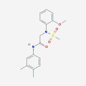 molecular formula C18H22N2O4S B11627206 N-(3,4-Dimethylphenyl)-2-[N-(2-methoxyphenyl)methanesulfonamido]acetamide 