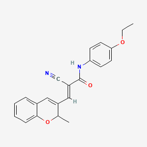 (2E)-2-cyano-N-(4-ethoxyphenyl)-3-(2-methyl-2H-chromen-3-yl)prop-2-enamide