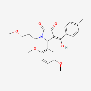 (4E)-5-(2,5-dimethoxyphenyl)-4-[hydroxy(4-methylphenyl)methylidene]-1-(3-methoxypropyl)pyrrolidine-2,3-dione