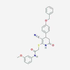 2-({4-[4-(benzyloxy)phenyl]-3-cyano-6-oxo-1,4,5,6-tetrahydropyridin-2-yl}sulfanyl)-N-(3-methoxyphenyl)acetamide