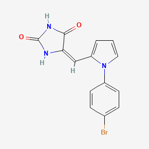 (5E)-5-{[1-(4-bromophenyl)-1H-pyrrol-2-yl]methylidene}imidazolidine-2,4-dione