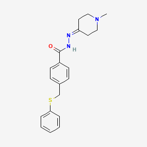 molecular formula C20H23N3OS B11627288 N'-(1-methylpiperidin-4-ylidene)-4-[(phenylsulfanyl)methyl]benzohydrazide 