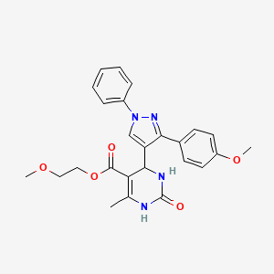 2-methoxyethyl 4-[3-(4-methoxyphenyl)-1-phenyl-1H-pyrazol-4-yl]-6-methyl-2-oxo-1,2,3,4-tetrahydropyrimidine-5-carboxylate