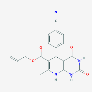 molecular formula C19H16N4O4 B11627326 prop-2-enyl 5-(4-cyanophenyl)-7-methyl-2,4-dioxo-5,8-dihydro-1H-pyrido[2,3-d]pyrimidine-6-carboxylate 