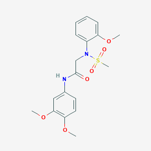 molecular formula C18H22N2O6S B11627327 N-(3,4-Dimethoxyphenyl)-2-[N-(2-methoxyphenyl)methanesulfonamido]acetamide 