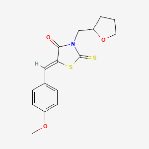 molecular formula C16H17NO3S2 B11627351 (5Z)-5-(4-methoxybenzylidene)-3-(tetrahydrofuran-2-ylmethyl)-2-thioxo-1,3-thiazolidin-4-one 