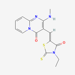 molecular formula C15H14N4O2S2 B11627355 3-[(Z)-(3-ethyl-4-oxo-2-thioxo-1,3-thiazolidin-5-ylidene)methyl]-2-(methylamino)-4H-pyrido[1,2-a]pyrimidin-4-one 