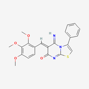 (6Z)-5-imino-3-phenyl-6-(2,3,4-trimethoxybenzylidene)-5,6-dihydro-7H-[1,3]thiazolo[3,2-a]pyrimidin-7-one