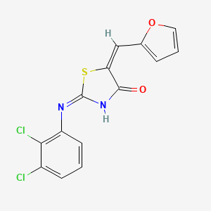 (2E,5E)-2-[(2,3-dichlorophenyl)imino]-5-(furan-2-ylmethylidene)-1,3-thiazolidin-4-one