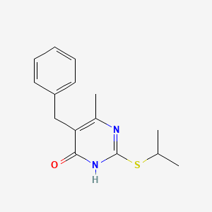 molecular formula C15H18N2OS B11627383 5-benzyl-6-methyl-2-(propan-2-ylsulfanyl)pyrimidin-4(3H)-one 