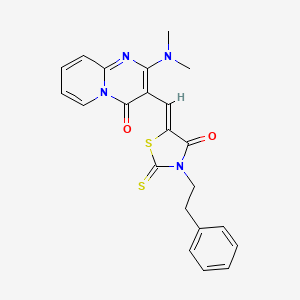 2-(dimethylamino)-3-{(Z)-[4-oxo-3-(2-phenylethyl)-2-thioxo-1,3-thiazolidin-5-ylidene]methyl}-4H-pyrido[1,2-a]pyrimidin-4-one