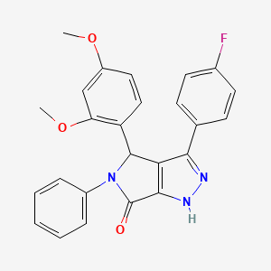 molecular formula C25H20FN3O3 B11627404 4-(2,4-dimethoxyphenyl)-3-(4-fluorophenyl)-5-phenyl-4,5-dihydropyrrolo[3,4-c]pyrazol-6(2H)-one 