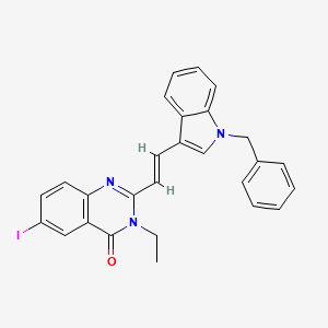 molecular formula C27H22IN3O B11627406 2-[(E)-2-(1-benzyl-1H-indol-3-yl)ethenyl]-3-ethyl-6-iodoquinazolin-4(3H)-one 