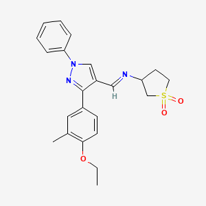 N-{(E)-[3-(4-ethoxy-3-methylphenyl)-1-phenyl-1H-pyrazol-4-yl]methylidene}tetrahydrothiophen-3-amine 1,1-dioxide