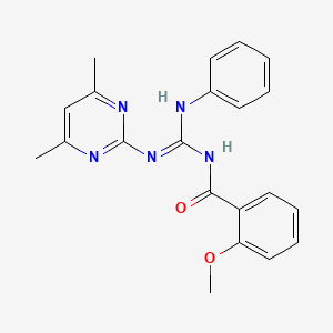 N-[(Z)-[(4,6-dimethylpyrimidin-2-yl)amino](phenylamino)methylidene]-2-methoxybenzamide