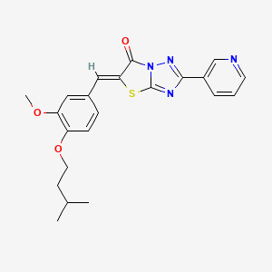 molecular formula C22H22N4O3S B11627448 (5Z)-5-[3-methoxy-4-(3-methylbutoxy)benzylidene]-2-(pyridin-3-yl)[1,3]thiazolo[3,2-b][1,2,4]triazol-6(5H)-one 