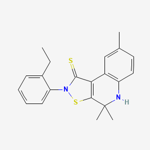 molecular formula C21H22N2S2 B11627490 2-(2-ethylphenyl)-4,4,8-trimethyl-5H-[1,2]thiazolo[5,4-c]quinoline-1-thione 