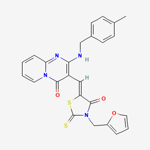 3-{(Z)-[3-(furan-2-ylmethyl)-4-oxo-2-thioxo-1,3-thiazolidin-5-ylidene]methyl}-2-[(4-methylbenzyl)amino]-4H-pyrido[1,2-a]pyrimidin-4-one