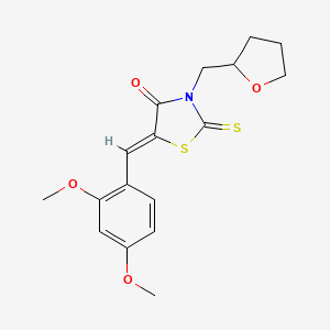 molecular formula C17H19NO4S2 B11627565 (5Z)-5-(2,4-dimethoxybenzylidene)-3-(tetrahydrofuran-2-ylmethyl)-2-thioxo-1,3-thiazolidin-4-one 