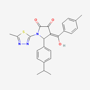 molecular formula C24H23N3O3S B11627584 3-Hydroxy-5-(4-isopropylphenyl)-1-(5-methyl-1,3,4-thiadiazol-2-yl)-4-(4-methylbenzoyl)-1H-pyrrol-2(5H)-one CAS No. 609794-25-4