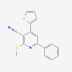 molecular formula C17H12N2S2 B11627625 2-(Methylsulfanyl)-6-phenyl-4-(thiophen-2-yl)pyridine-3-carbonitrile 