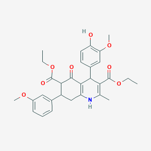 Diethyl 4-(4-hydroxy-3-methoxyphenyl)-7-(3-methoxyphenyl)-2-methyl-5-oxo-1,4,5,6,7,8-hexahydro-3,6-quinolinedicarboxylate