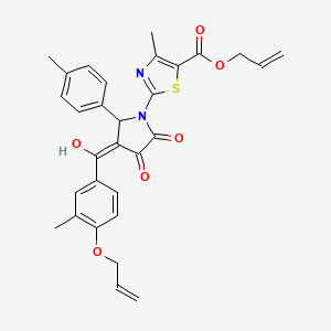 prop-2-en-1-yl 2-[3-hydroxy-5-(4-methylphenyl)-4-{[3-methyl-4-(prop-2-en-1-yloxy)phenyl]carbonyl}-2-oxo-2,5-dihydro-1H-pyrrol-1-yl]-4-methyl-1,3-thiazole-5-carboxylate