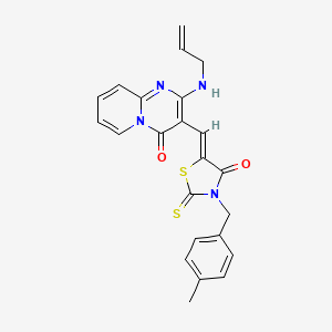 3-{(Z)-[3-(4-methylbenzyl)-4-oxo-2-thioxo-1,3-thiazolidin-5-ylidene]methyl}-2-(prop-2-en-1-ylamino)-4H-pyrido[1,2-a]pyrimidin-4-one