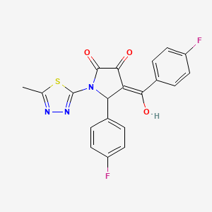 (4E)-5-(4-fluorophenyl)-4-[(4-fluorophenyl)(hydroxy)methylidene]-1-(5-methyl-1,3,4-thiadiazol-2-yl)pyrrolidine-2,3-dione