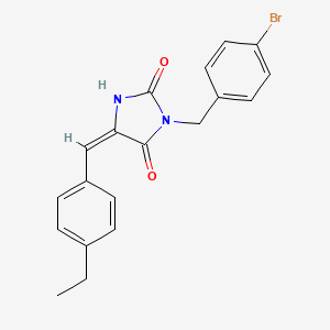 (5E)-3-[(4-bromophenyl)methyl]-5-[(4-ethylphenyl)methylidene]imidazolidine-2,4-dione