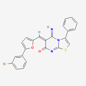 (6Z)-6-{[5-(3-bromophenyl)furan-2-yl]methylidene}-5-imino-3-phenyl-5,6-dihydro-7H-[1,3]thiazolo[3,2-a]pyrimidin-7-one