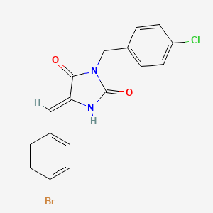 (5Z)-5-[(4-bromophenyl)methylidene]-3-[(4-chlorophenyl)methyl]imidazolidine-2,4-dione