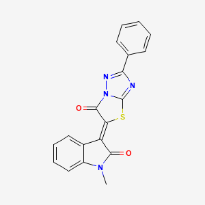 (3Z)-1-methyl-3-(6-oxo-2-phenyl[1,3]thiazolo[3,2-b][1,2,4]triazol-5(6H)-ylidene)-1,3-dihydro-2H-indol-2-one