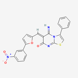 (6Z)-5-imino-6-{[5-(3-nitrophenyl)furan-2-yl]methylidene}-3-phenyl-5,6-dihydro-7H-[1,3]thiazolo[3,2-a]pyrimidin-7-one