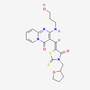 2-[(3-hydroxypropyl)amino]-3-{(Z)-[4-oxo-3-(tetrahydro-2-furanylmethyl)-2-thioxo-1,3-thiazolidin-5-ylidene]methyl}-4H-pyrido[1,2-a]pyrimidin-4-one