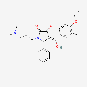 molecular formula C29H38N2O4 B11627851 5-(4-tert-butylphenyl)-1-[3-(dimethylamino)propyl]-4-(4-ethoxy-3-methylbenzoyl)-3-hydroxy-2,5-dihydro-1H-pyrrol-2-one 