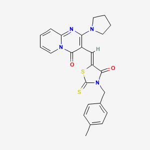 3-{(Z)-[3-(4-methylbenzyl)-4-oxo-2-thioxo-1,3-thiazolidin-5-ylidene]methyl}-2-(pyrrolidin-1-yl)-4H-pyrido[1,2-a]pyrimidin-4-one