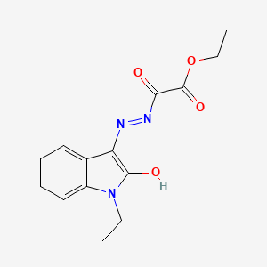 molecular formula C14H15N3O4 B11627858 ethyl [(2Z)-2-(1-ethyl-2-oxo-1,2-dihydro-3H-indol-3-ylidene)hydrazinyl](oxo)acetate 