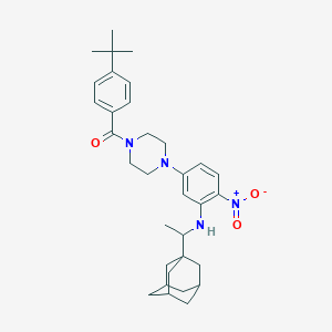 molecular formula C33H44N4O3 B11627886 (4-Tert-butylphenyl)[4-(4-nitro-3-{[1-(tricyclo[3.3.1.1~3,7~]dec-1-yl)ethyl]amino}phenyl)piperazin-1-yl]methanone 