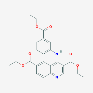 molecular formula C24H24N2O6 B11627889 Diethyl 4-{[3-(ethoxycarbonyl)phenyl]amino}quinoline-3,6-dicarboxylate 