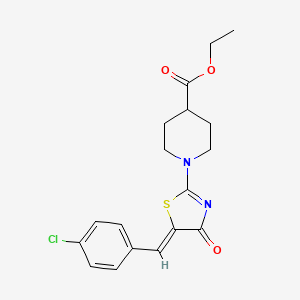 ethyl 1-[(5Z)-5-(4-chlorobenzylidene)-4-oxo-4,5-dihydro-1,3-thiazol-2-yl]piperidine-4-carboxylate