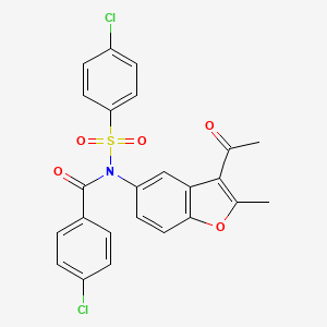 N-(3-acetyl-2-methyl-1-benzofuran-5-yl)-4-chloro-N-[(4-chlorophenyl)sulfonyl]benzamide